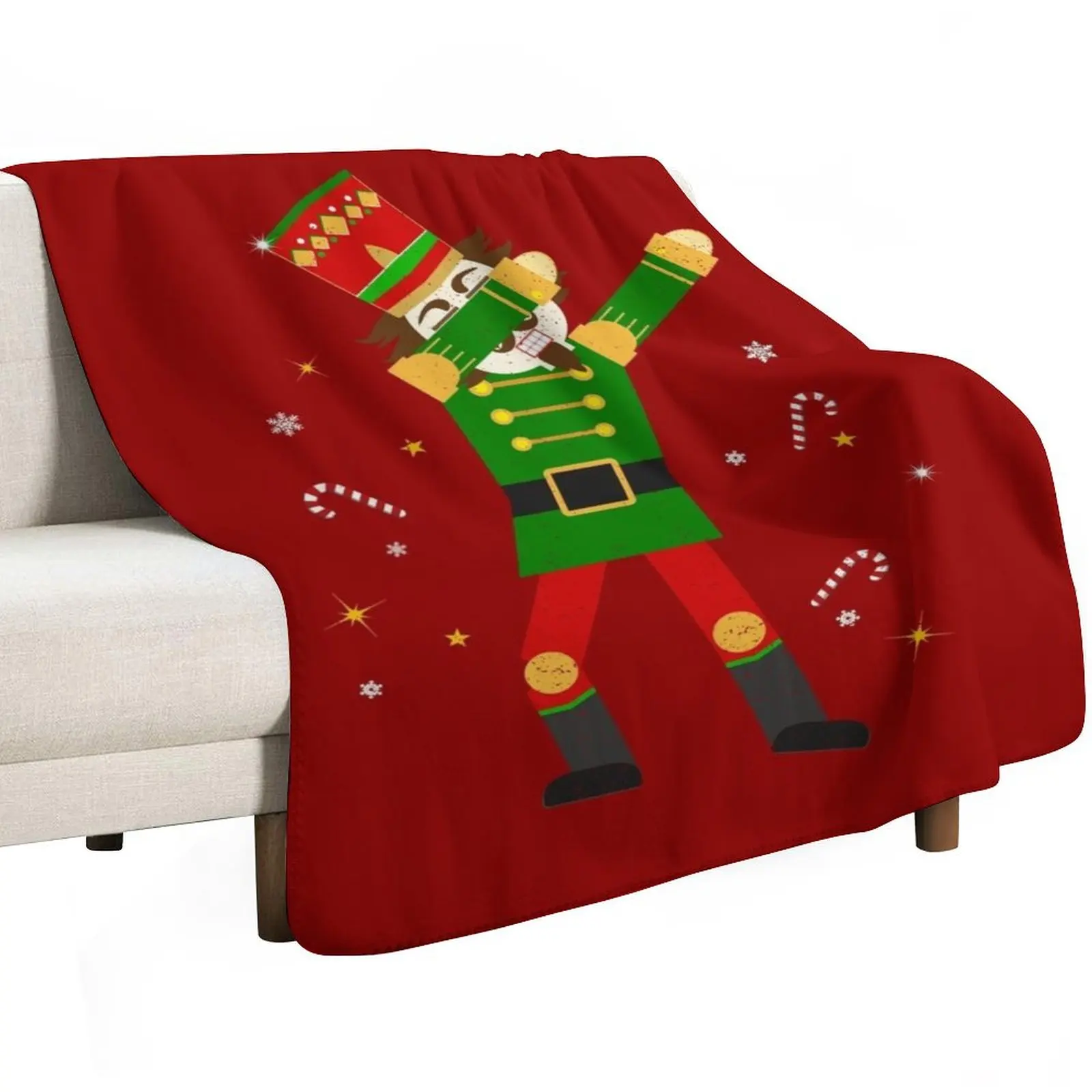 Nutcracker Dabbing Candy Canes Christmas Dab Funny Christmas Holiday Gift Throw Blanket Plaid Sofa Soft Plaid Blankets