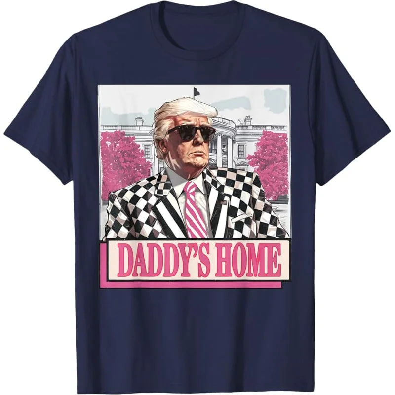 

Trump 2024 Take America Back Daddy's Home Funny Pink Donald T-Shirt