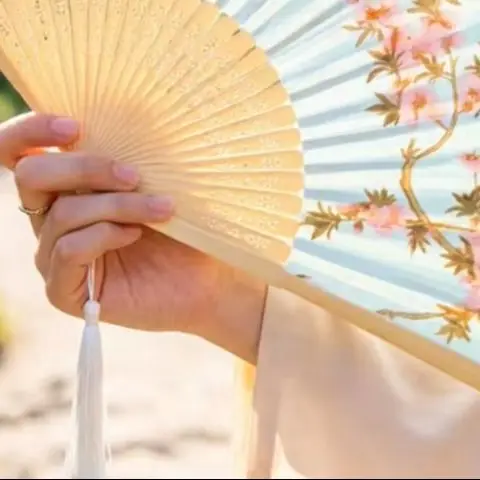 Bamboo Hand Fan Portable Folding Fans Chinese Retro Tassel Fan Manual Dancing Fans Decoration Craft Fans Gifts for Wedding Fan