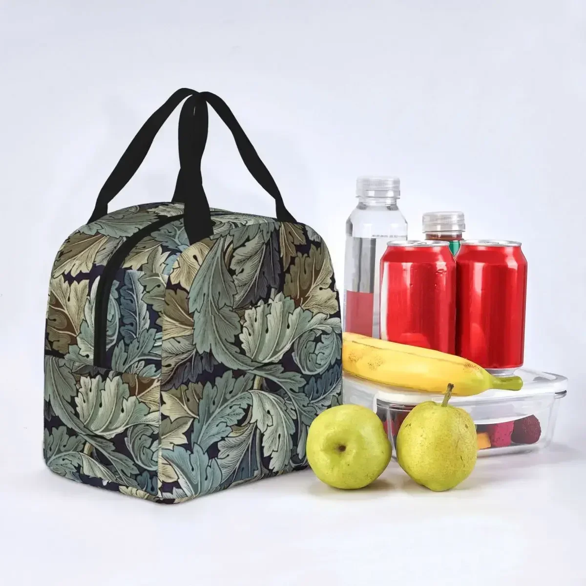 Acanthus By William Morris Vintage Floral Pattern Insulated Lunch Bags Green Plant Lunch Container Cooler Bag Tote Lunch Box