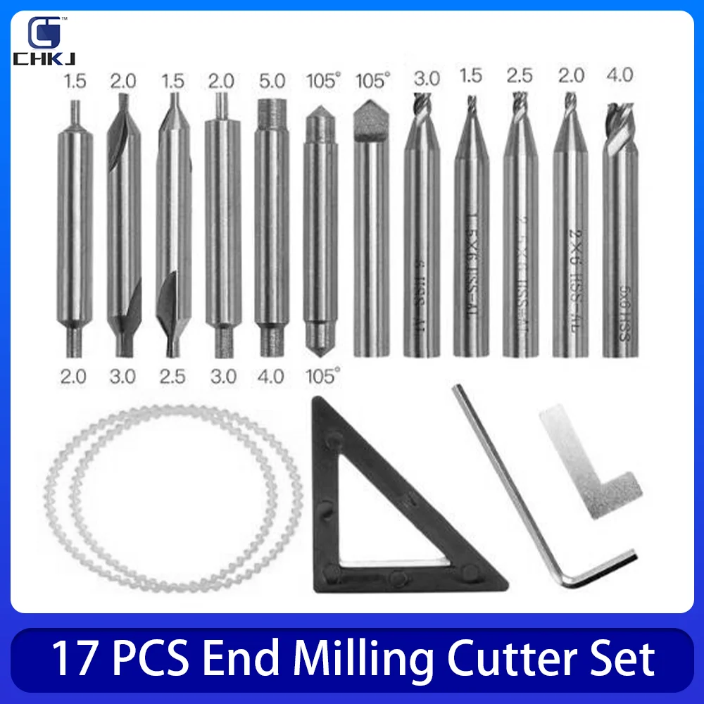 

CHKJ 17 Pieces/Lot Full Set End Milling Cutter For All Vertical Key Copy Duplicating Machine As Key Cutting Parts Locksmith Tool