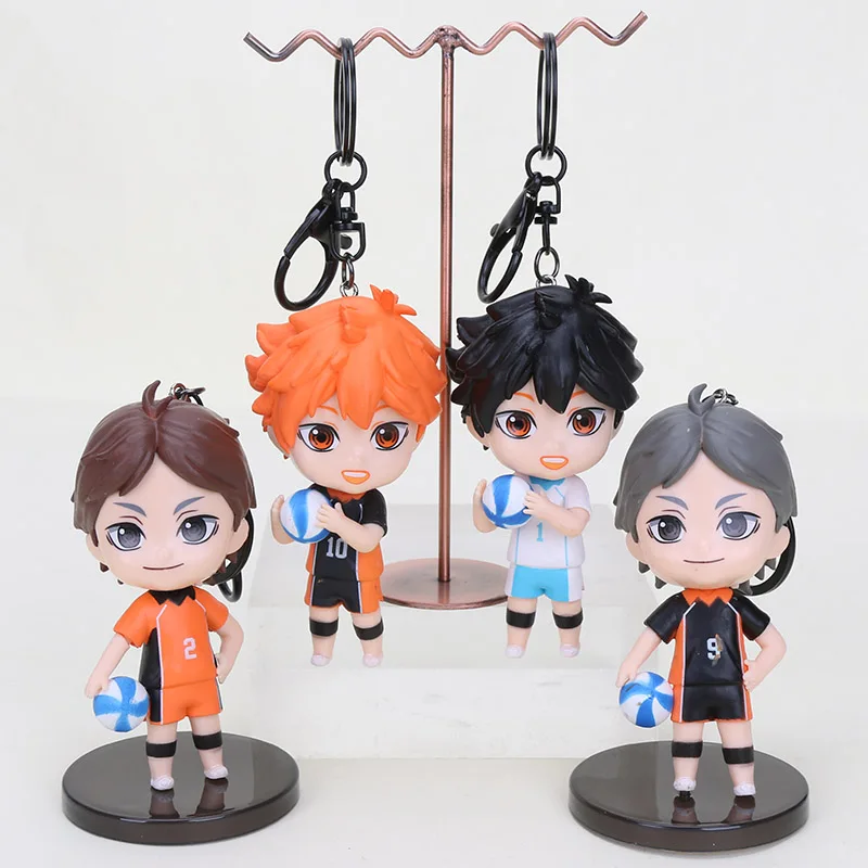 

1Set Anime Haikyuu!! 4Pcs Figure Model 9cm Haikyuu Hinata ShoyoTobio Kageyama Sugawara Koushi Action PVC Q Version Keychain Toys