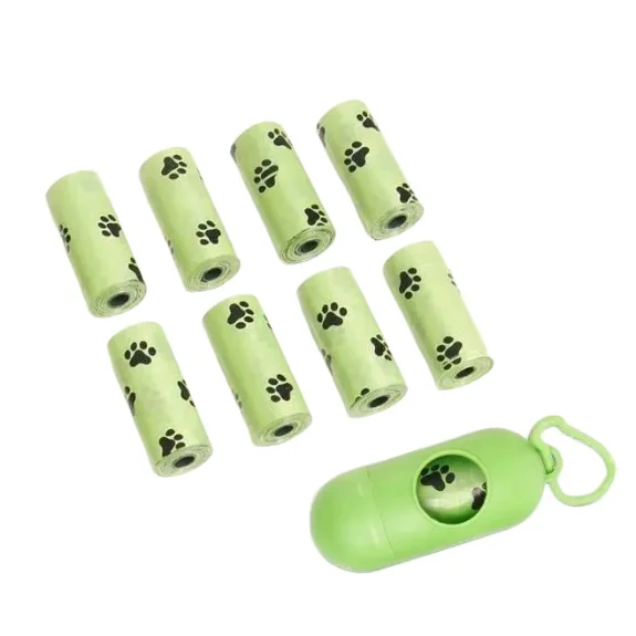

Degradable Pet Garbage Bag Toilet Bag 22*30cm Thickened Portable Disposable Cat Dog Shit Shoveling Bag 8 Rolls 15 Bags/Roll