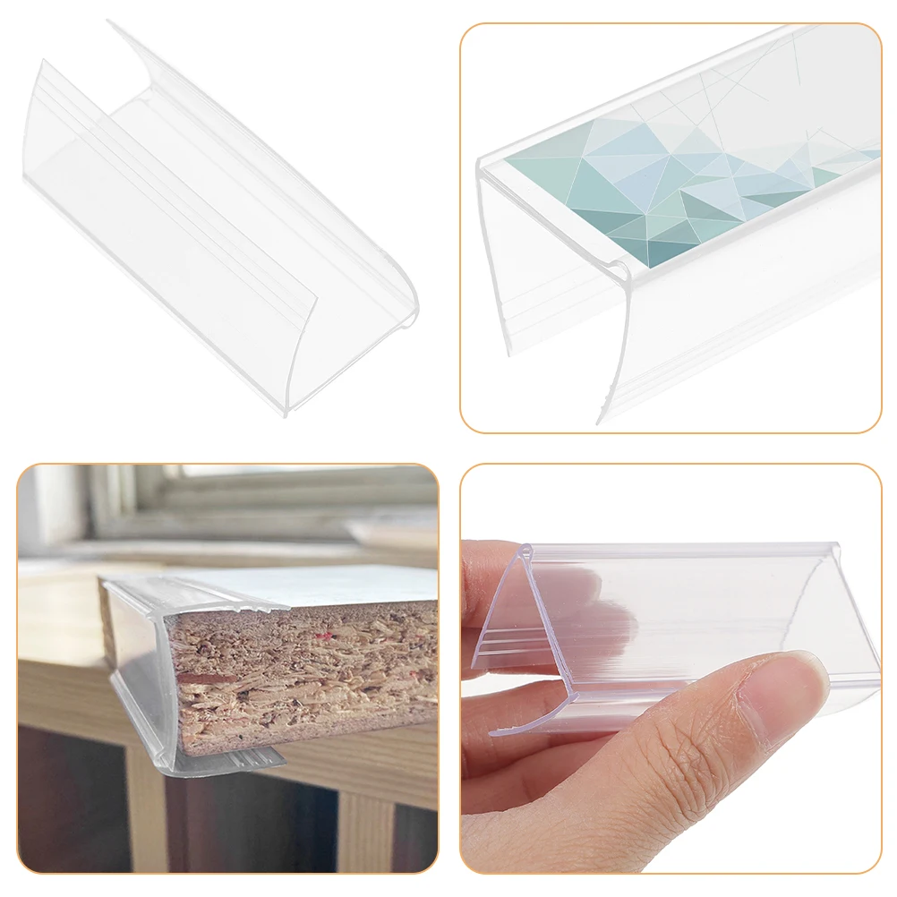 

20 Pcs Price Bar Wooden Rack Storage Label Holder Pricetagholder Plastic Holders Accessories Retail Signs for Shelves Basket