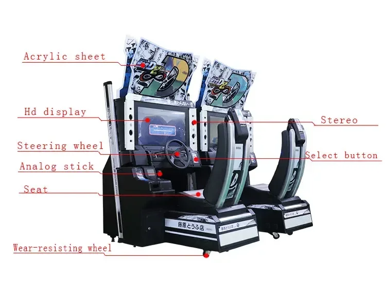 Car race commercial initial d arcade machine coin operated car drive race simulator game machine for game zone