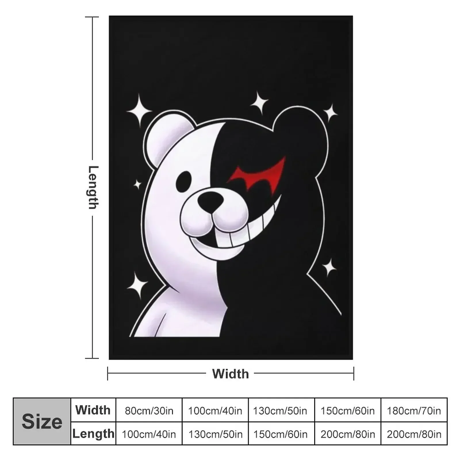 Monokuma and Monomi Sticker Throw Blanket Loose Plaid on the sofa Designers Blankets