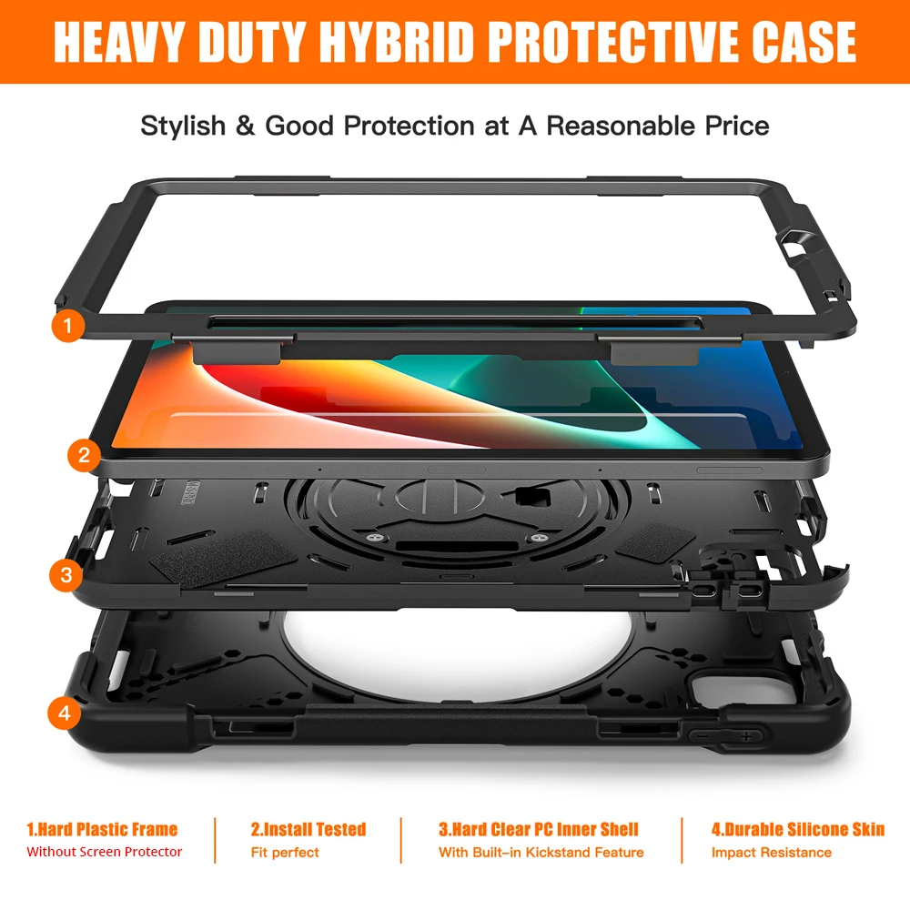 Imagem -02 - para Xiaomi mi Almofada Case Mipad Pro 11 2023 Crianças Case Resistente à Prova de Choque Áspero Capa com Kickstand Mão Alça Ombro