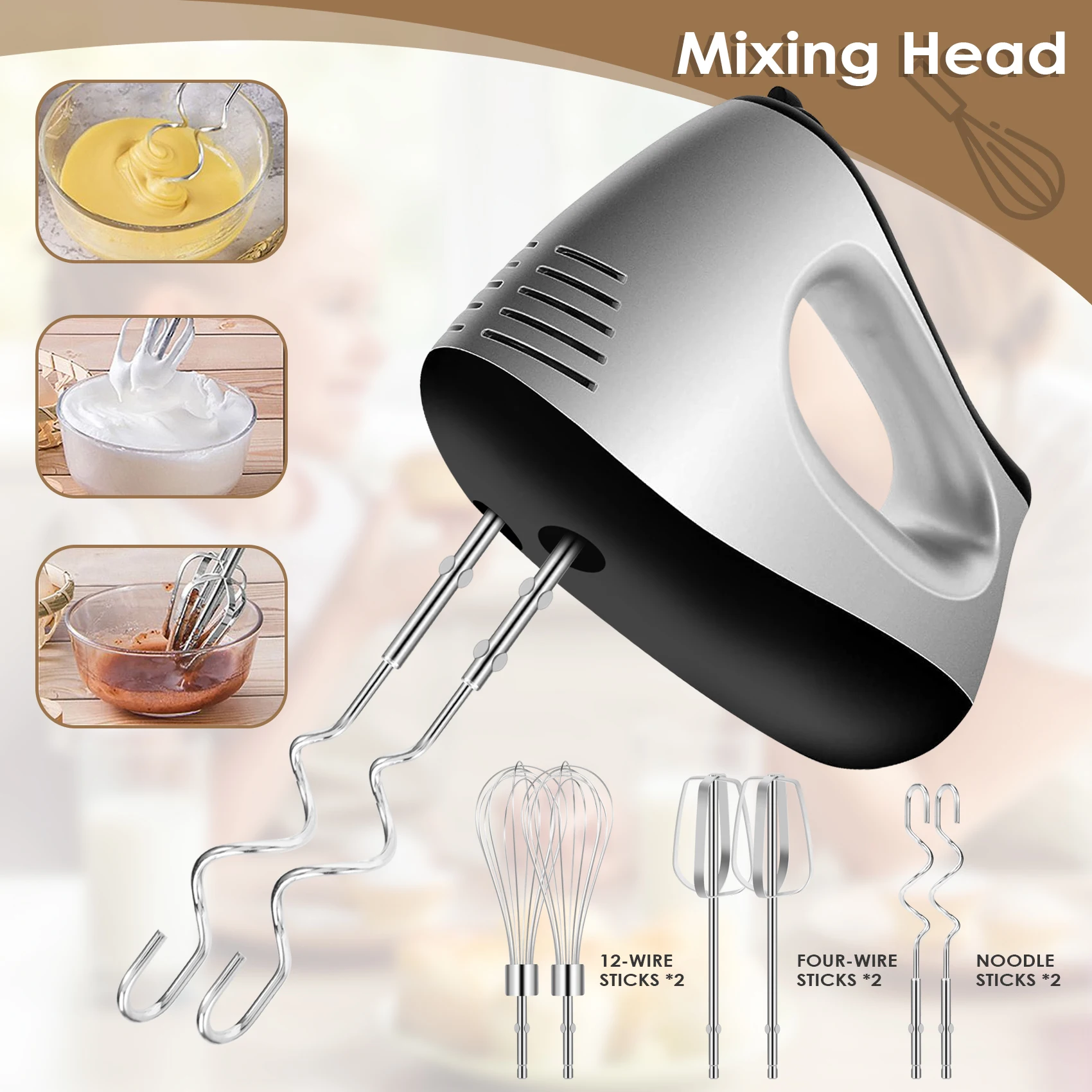 Imagem -05 - Conjunto de Peças Elétricas do Misturador do Ovo Liquidificador Batedor Terno para Balão Elétrico Whisk Acessórios de Cozinha