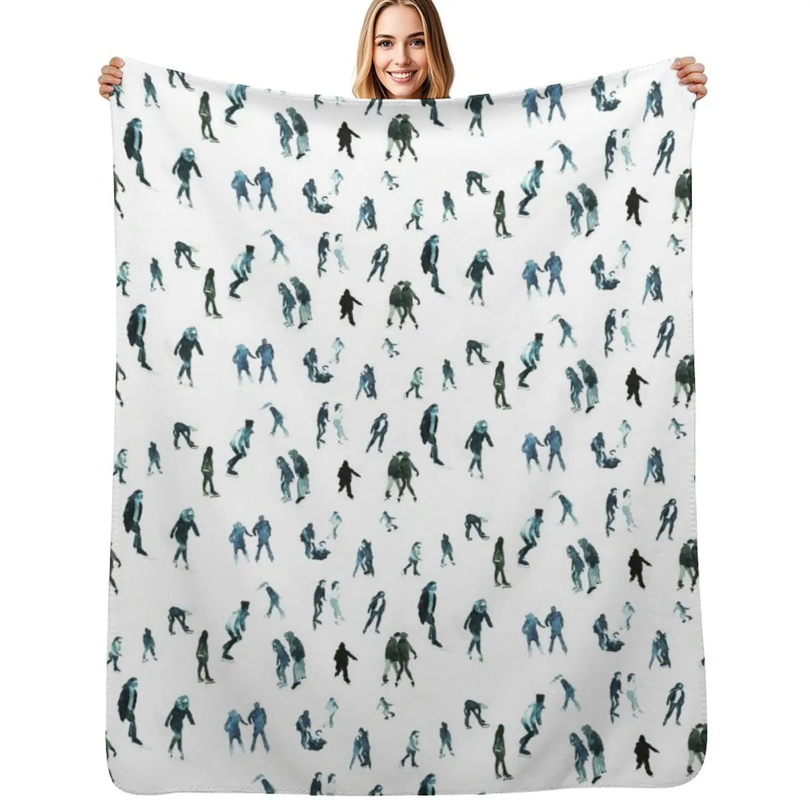 Ice skaters Throw Blanket Single Picnic Summer Hair Sofa Throw Blankets For Bed Blankets