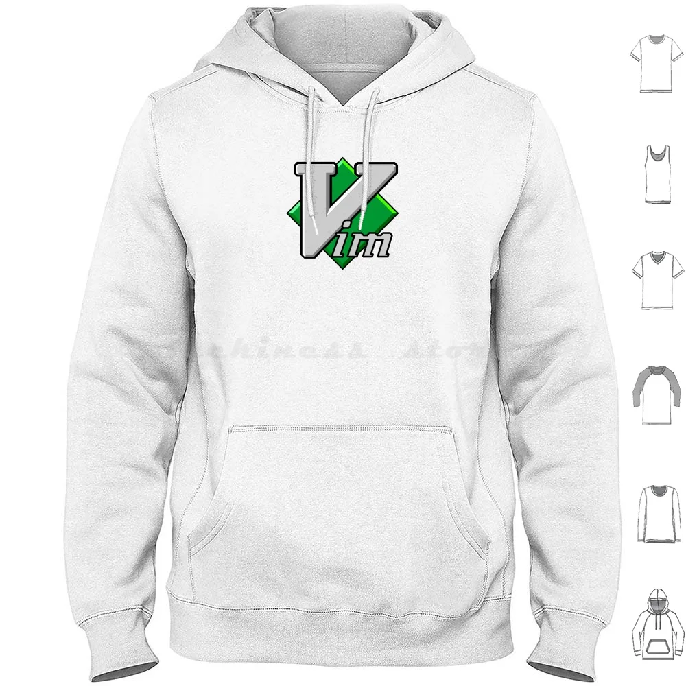 Vim Hoodie Cotton Long Sleeve Vim Logo Developer Programmer Saw Text Editor Unix System Programming Languages Improved Code