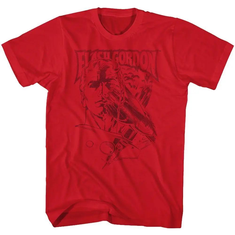 Flash Gordon Print Red Comics Shirt