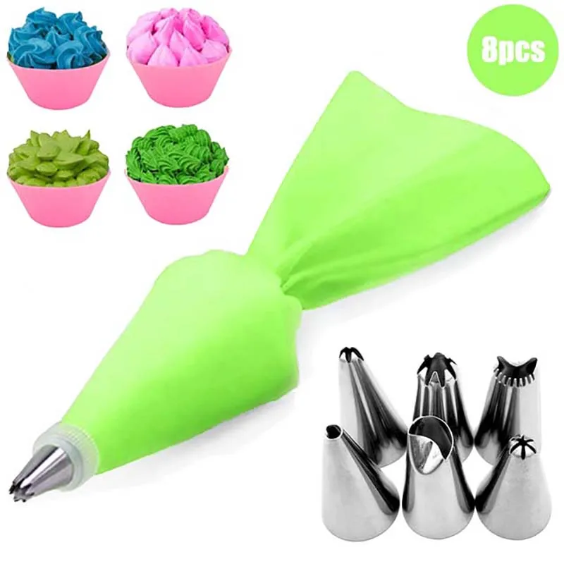 Cream Nozzles 8PCS Pastry Tools Accessories For Pastry Bag Kitchen Bakery Cupcake Desserts Confectionery Cake Decorating Tools