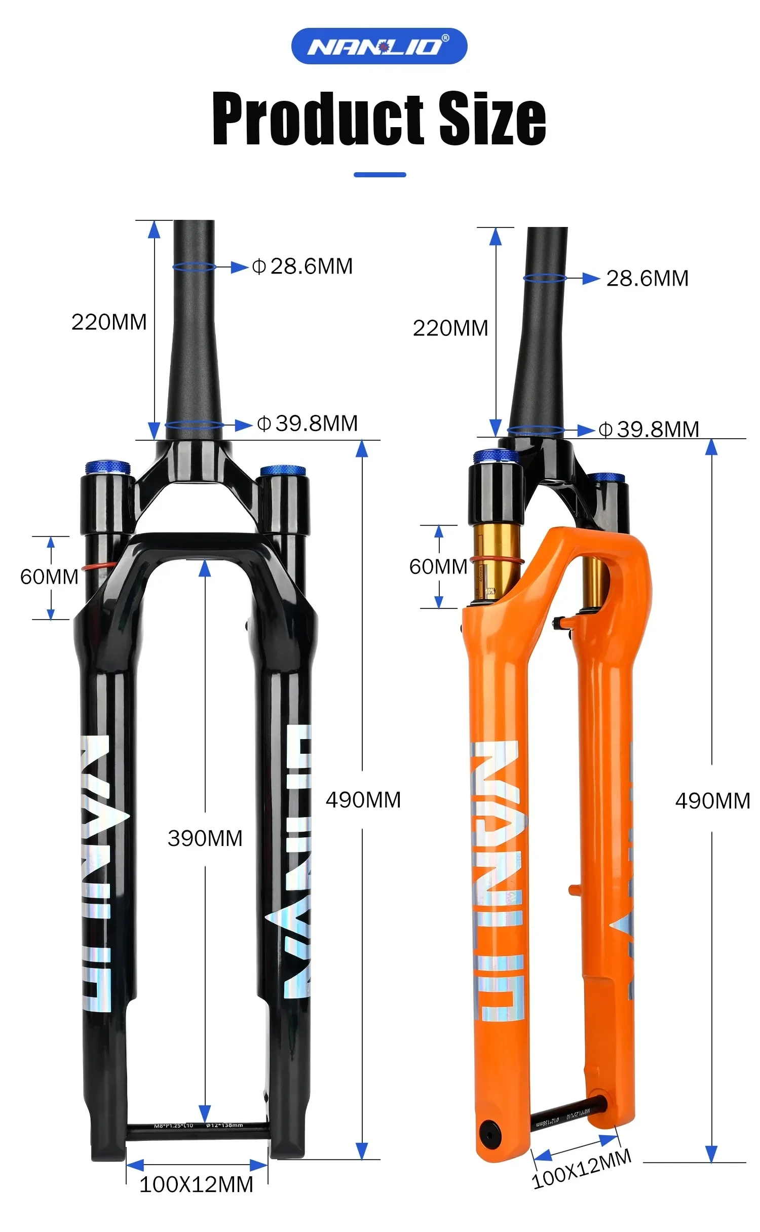 Road Grave Bike Tapered Fork 100*12MM 700c Bicycle Suspension Air Shock Shoulder Lock Hydraulic Absorber Disc Brake Front Fork