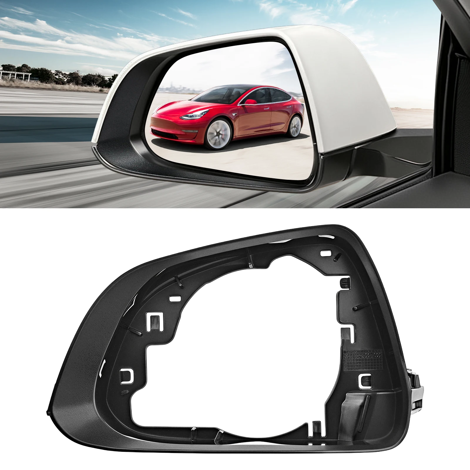 For Tesla Model 3 2017 2018 2019 2020 2021 Car Side Mirror Housing Frame Rear View Mirror Holder Trim Exterior Accessories