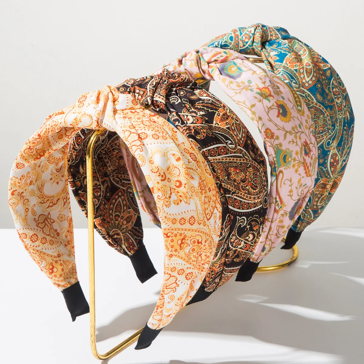 

European and American New Retro Bohemian Style Printing Cashew Flower Headband Women's Fabric Vacation Hair Accessories