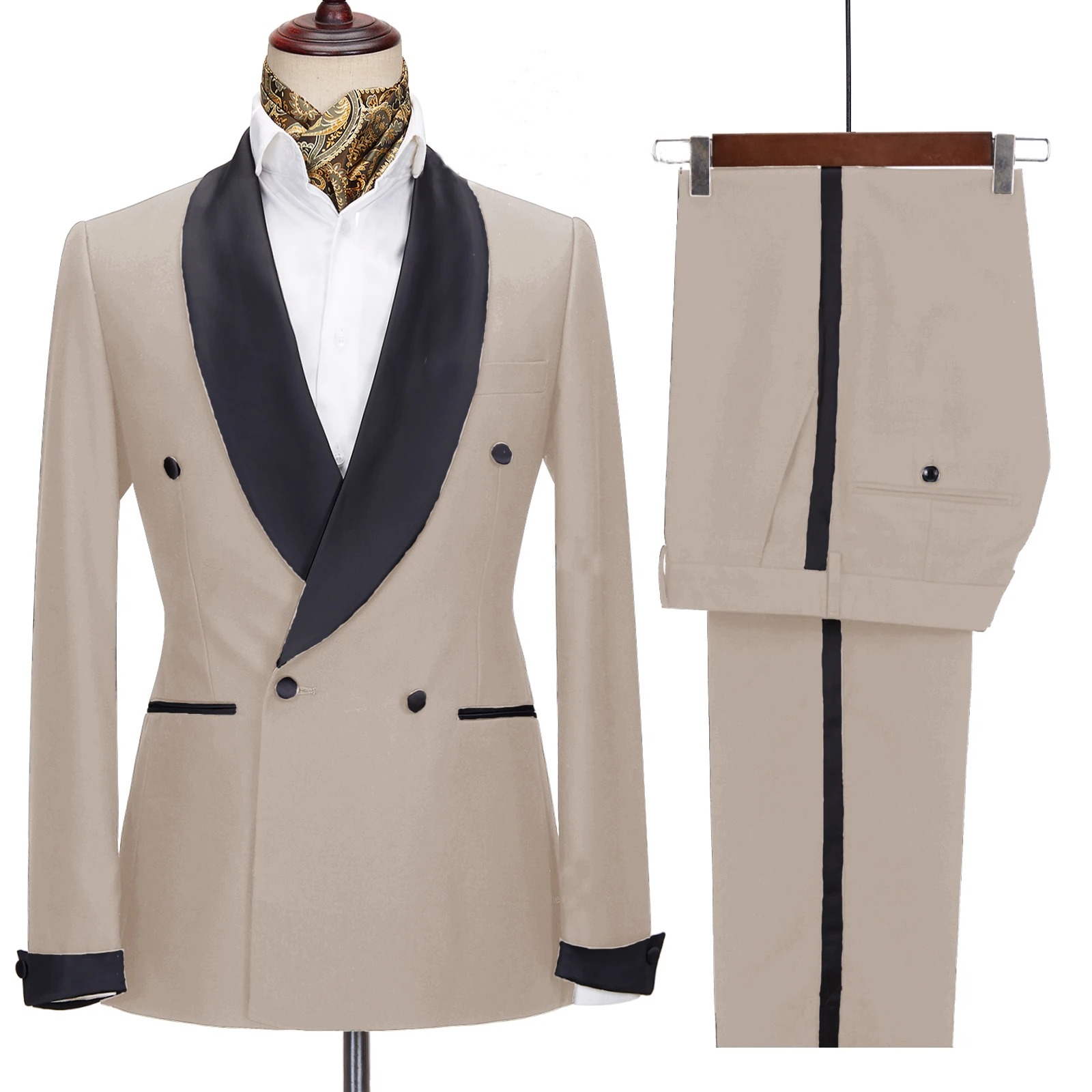 

Latest Designs Luxury Men Suit Set Slim fit Groomsmen Groom Wedding Dress Tuxedos Costume Homme Mariage 2PCS(Blazer+Pants)