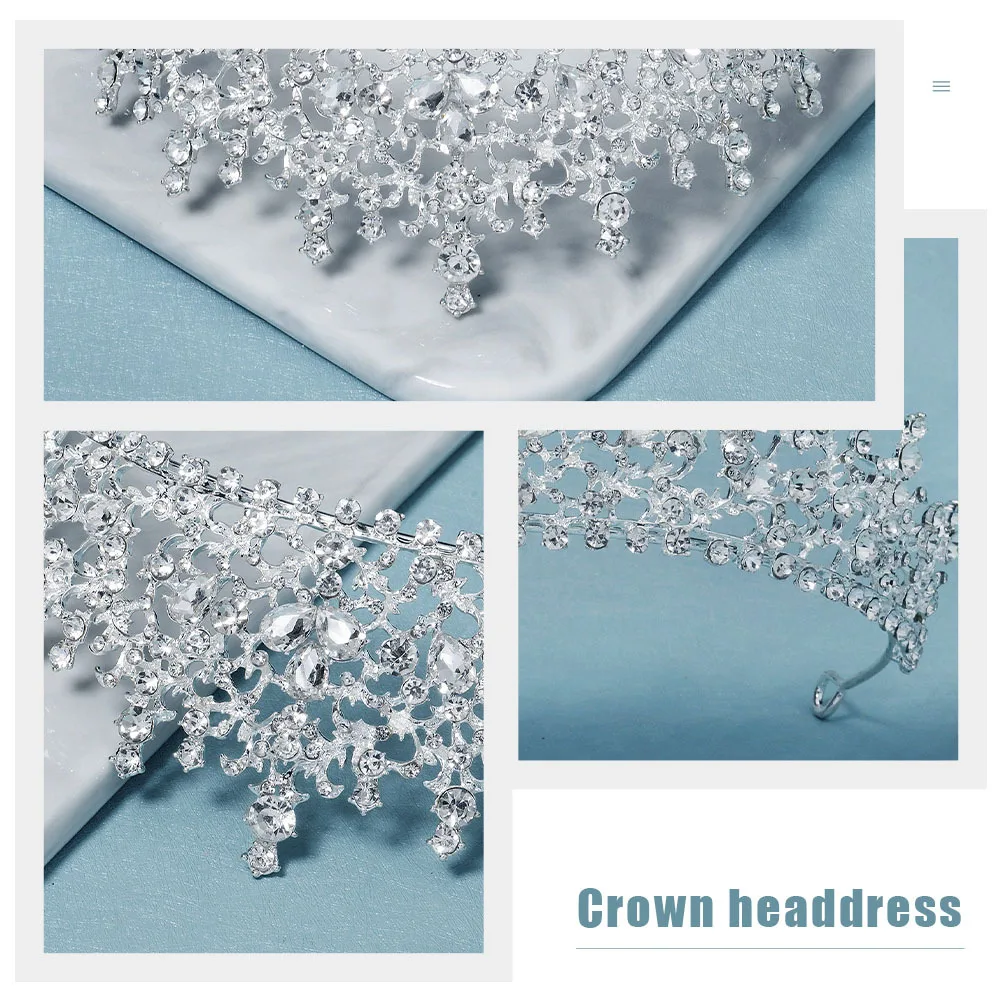 

Full Diamond Headwear Alloy Tiara Retro Rhinestone Crown For Women Bridal Wedding Party Birthday Prom Decorative Hair