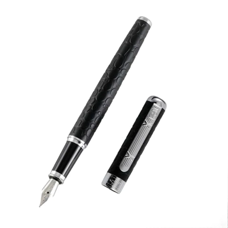 

YANGZIE 1528 Metal Crocodile Fountain Pen M 0.7MM Nib Black Refill Rollerball Pen 0.5MM Business Writing Smooth Ballpoint Pen