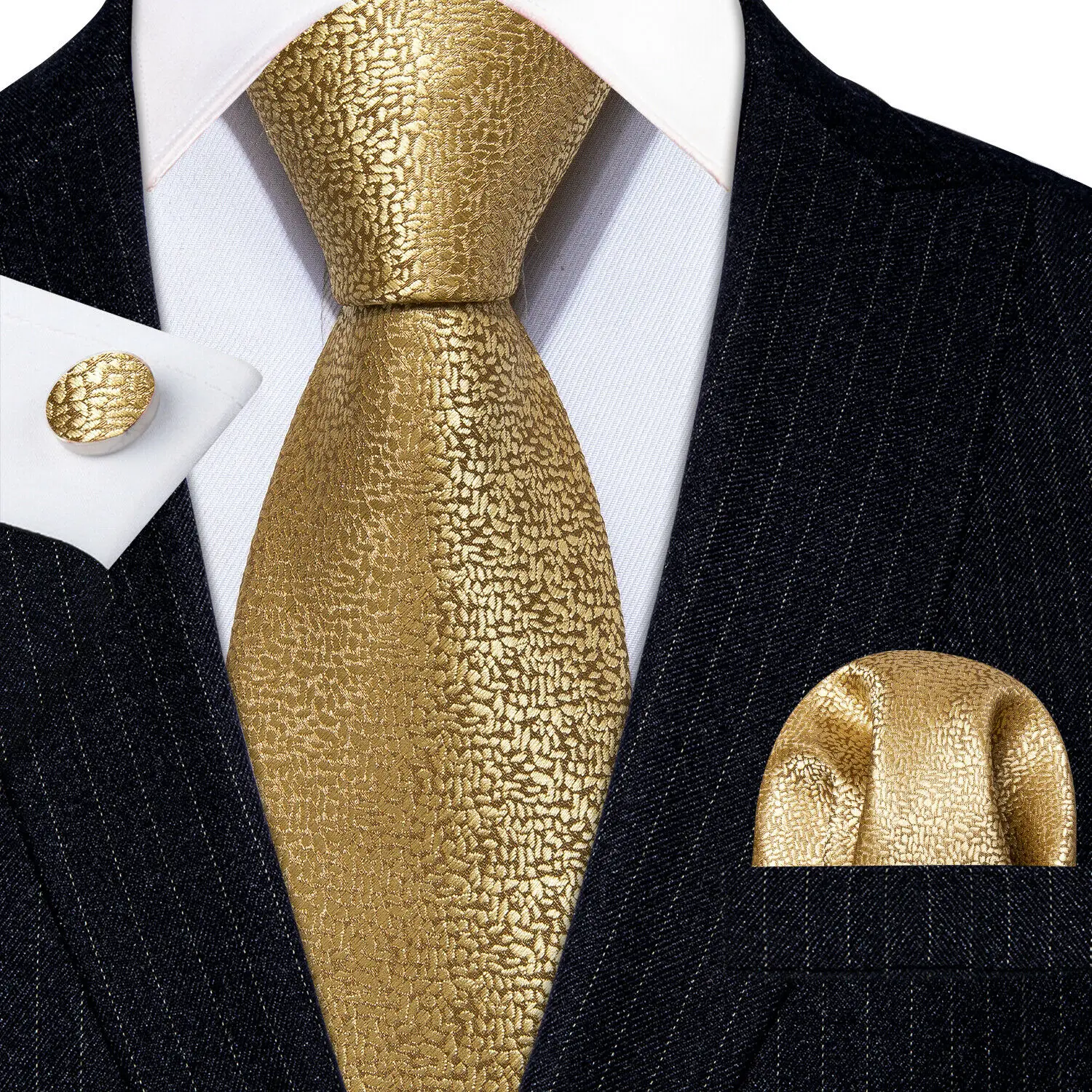 Gravatas marrons douradas para - Silk Tie Striped avaliação e preço