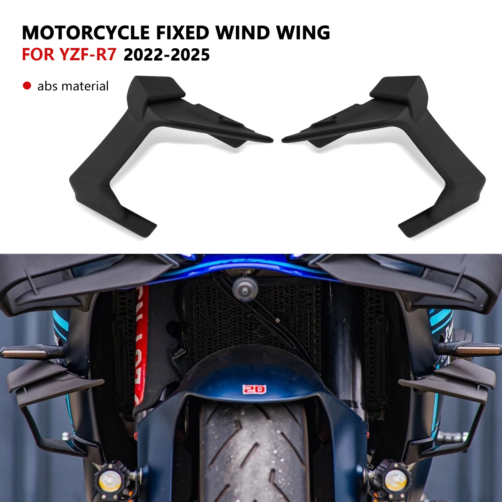 

For YZF-R7 YZFR7 2022 2023 2024 2025 Motorcycle fixed wing aerodynamic frame wing windshield aileron spoiler