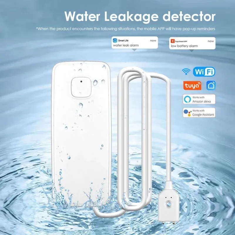 Water Level Leakage WIFI Water Leak Sensor Detector Alarm Overflow Security System works with Smart Home