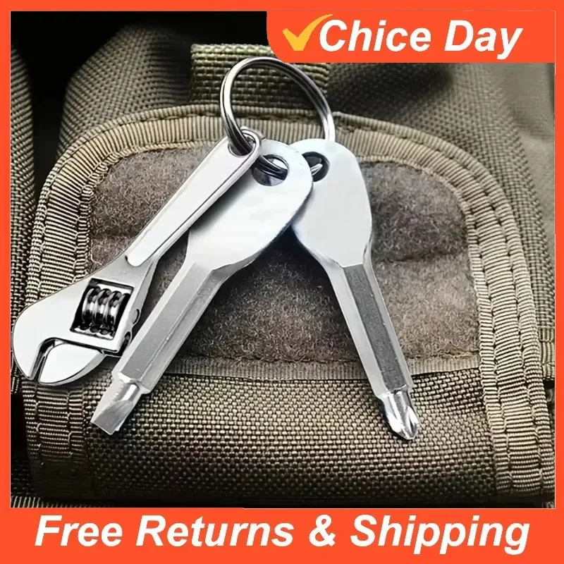 3pcs Mini Portable Screwdriver Set, Multifunctional Mini Wrench Keychain Suitable for Bicycle and Motorcycle Repair Tools Amagi