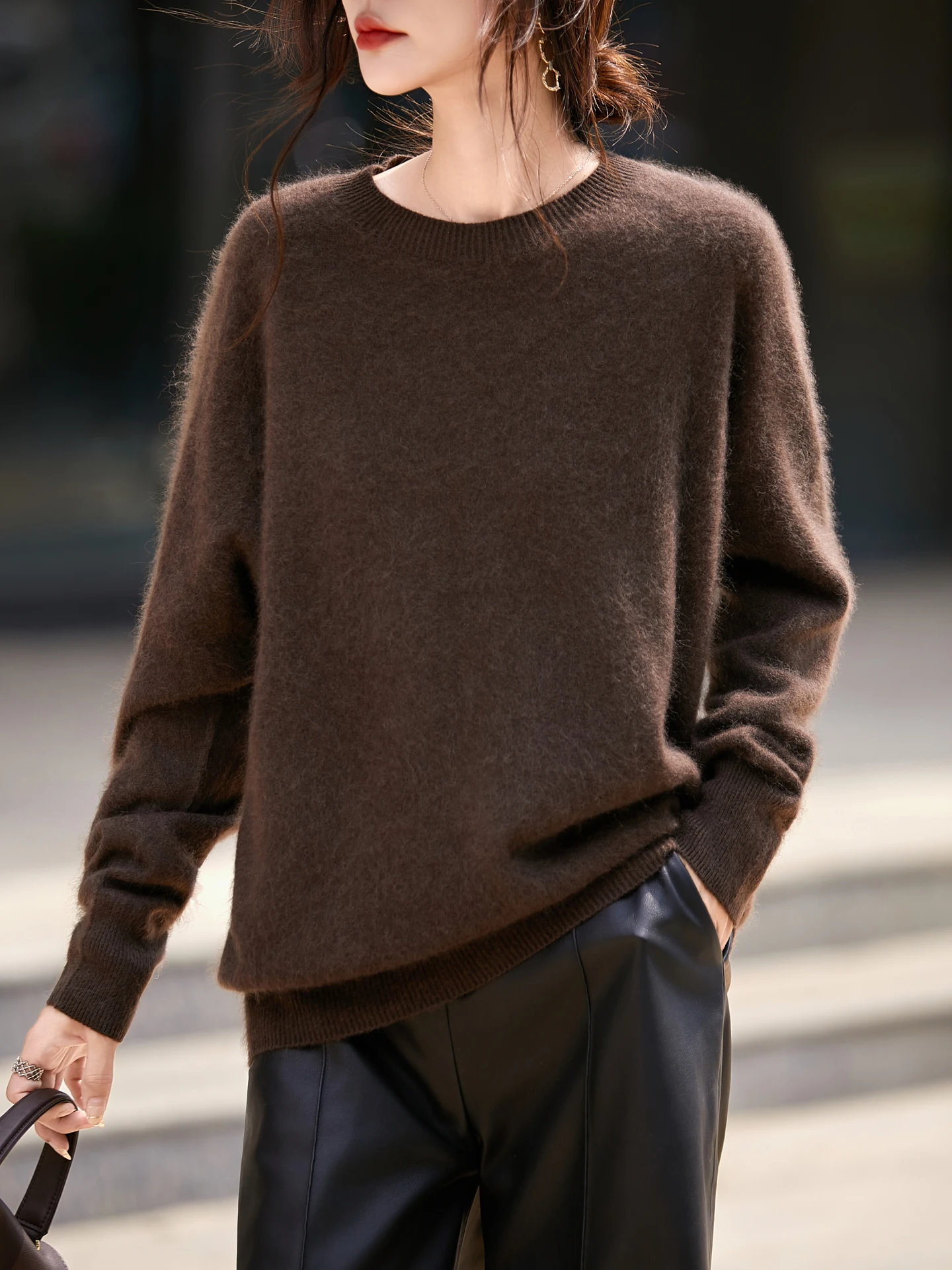 Light Luxury Autumn Winter Women Sweater Fashion Female 100% Merino Wool Knitted Pullover Cashmere Lady Long Sleeve Clothing Top