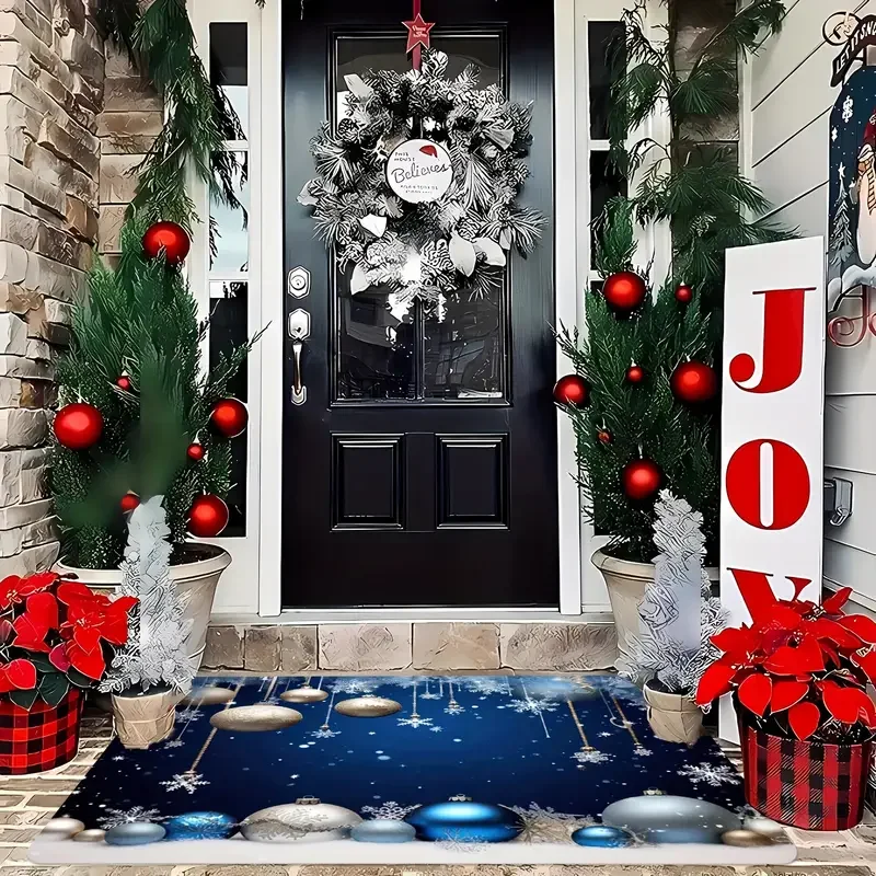 1PC Christmas Pretty Ball Ball Rug Indoor/Outdoor RV Welcome Mat Living Room Bedroom Bathroom Kitchen Home Decor Rug
