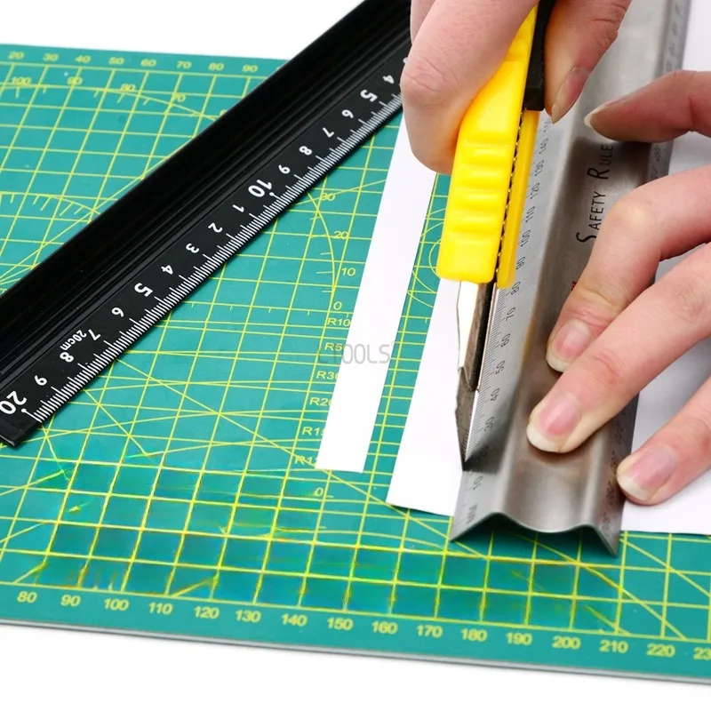 Stainless Steel L-shaped Protective Ruler Aluminum Alloy Antiskid Anti Cutting Injury Woodworking Cutting Hand Protection Ruler