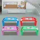 4 Pcs Kids Lap Desk Tray, Plastic Breakfast Laptop Trays with Side Pockets, Portable Lap Bed Table