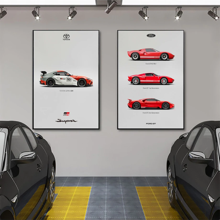 Supra Car Poster GR Fast and Furious Sport Cars GTR Racing Car Canvas Painting Racer Motorsport Room Wall Art Picture Home Decor