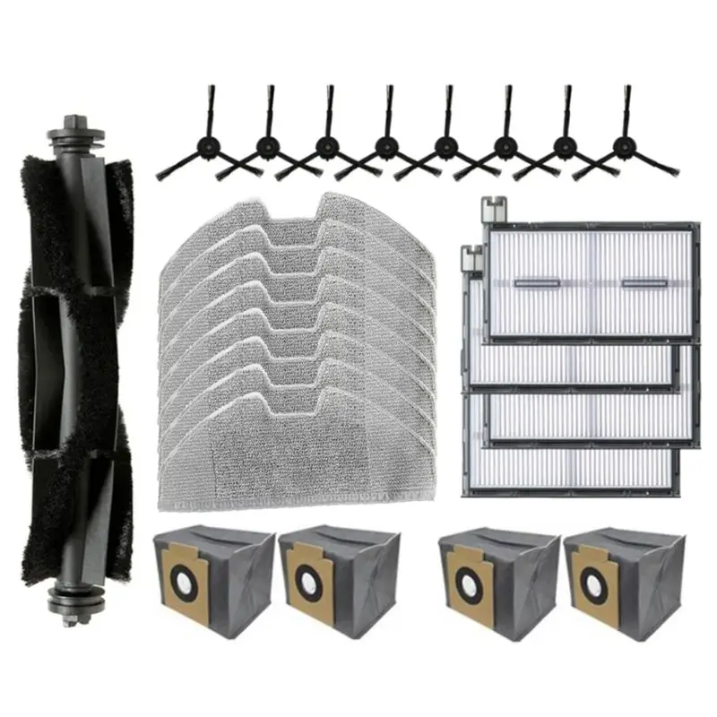 ABLL-25PCS Accessories Kit For Eufy X8 Pro / X8 Pro SES Robot Vacuum Replacement Main Side Brush Filter Mop Cloth Dust Bag
