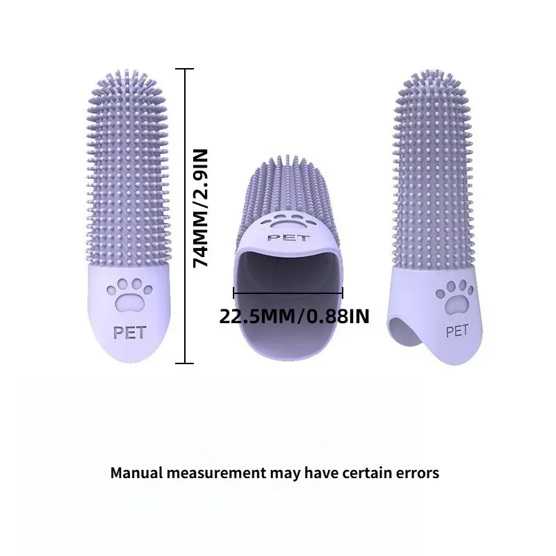 Soft Silicone Dog Toothbrush 360 ° Finger Toothbrush for Cats, Durable Pet Finger Brush for All Types of Teeth Cleaning Tools