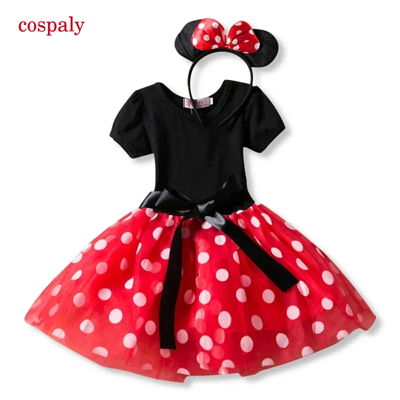 A Summer baby girls dress Mouse dresses for girls Princess Christmas dress Birthday Party children kids clothes costume bow casu