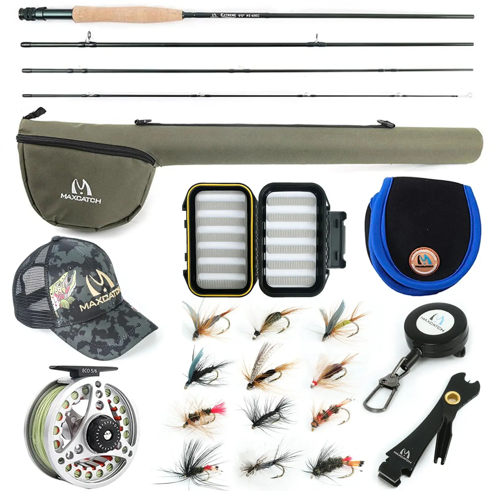 maximumcatch fly pesca rod e reel combo grupo medium fast fly rod linha pre spool tubo triangulo 38wt 9 01