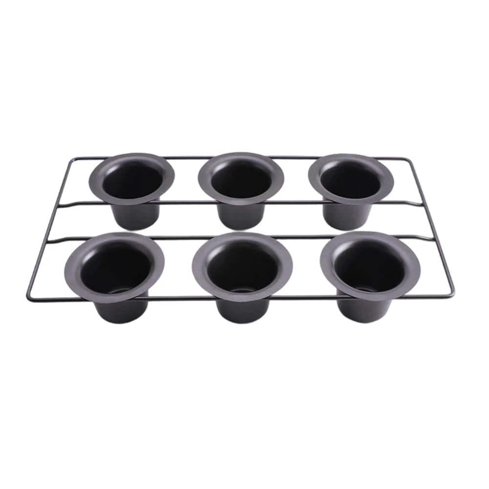 

Cupcake Baking Tray Baking Pan With Vertical Cup Design 6-cavity Non-stick Popover Cake Pan For Oven Baking Vertical Cup Design