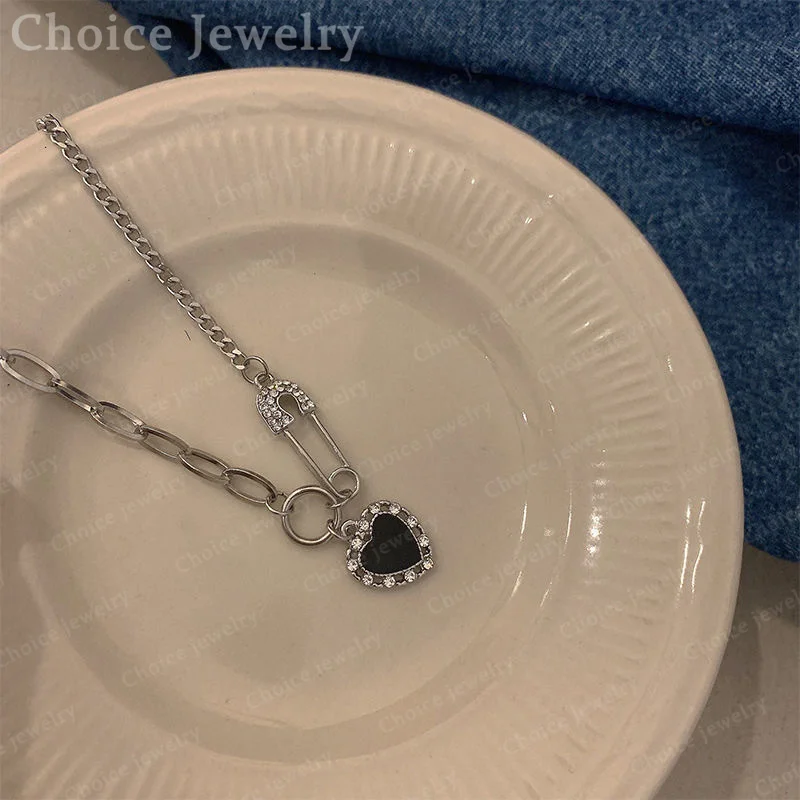 925 Sterling Silver Zircon Heart Chain Pendant Necklace For Women and Men Fashion Classic Jewelry Engagement Wedding