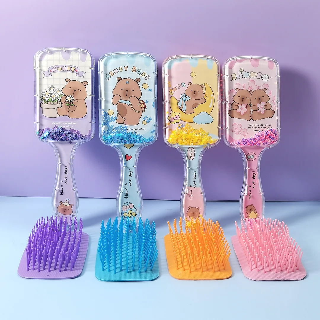 2-4PSC غرزة KT سانريو مربع طويل التعامل مع الرمال مشط الشعر كورومي ماي ليتل المهر تدليك مشط #5