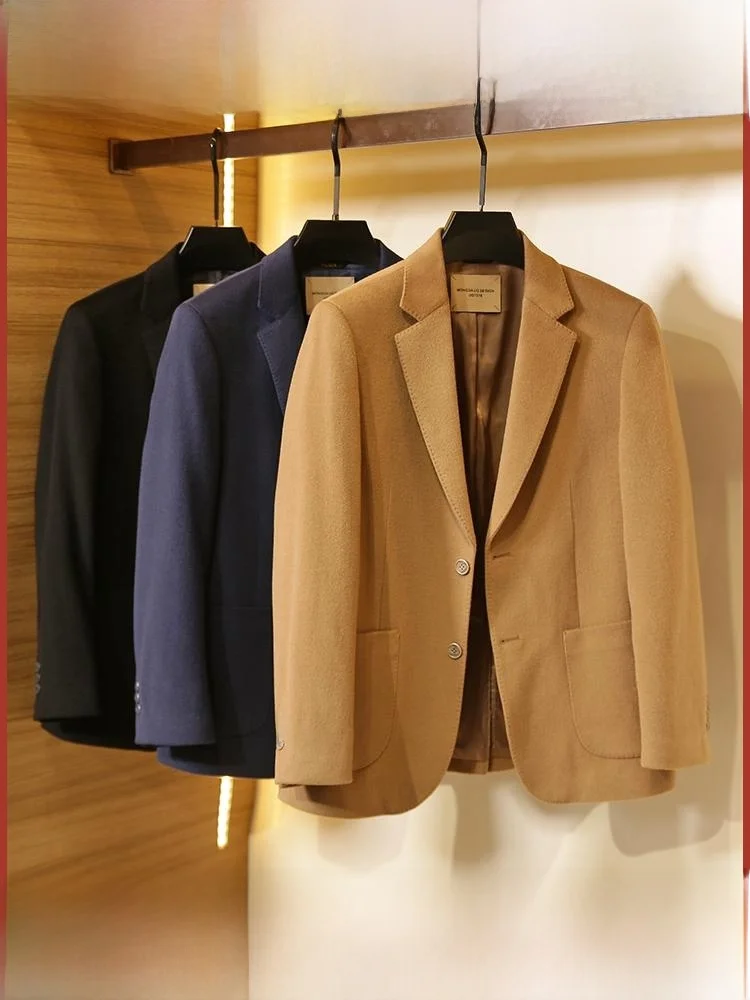 

Высококачественный выбранный мужской деловой повседневный шерстяной костюм, двусторонний твидовый тюнер, модное осенне-зимнее новое поступление