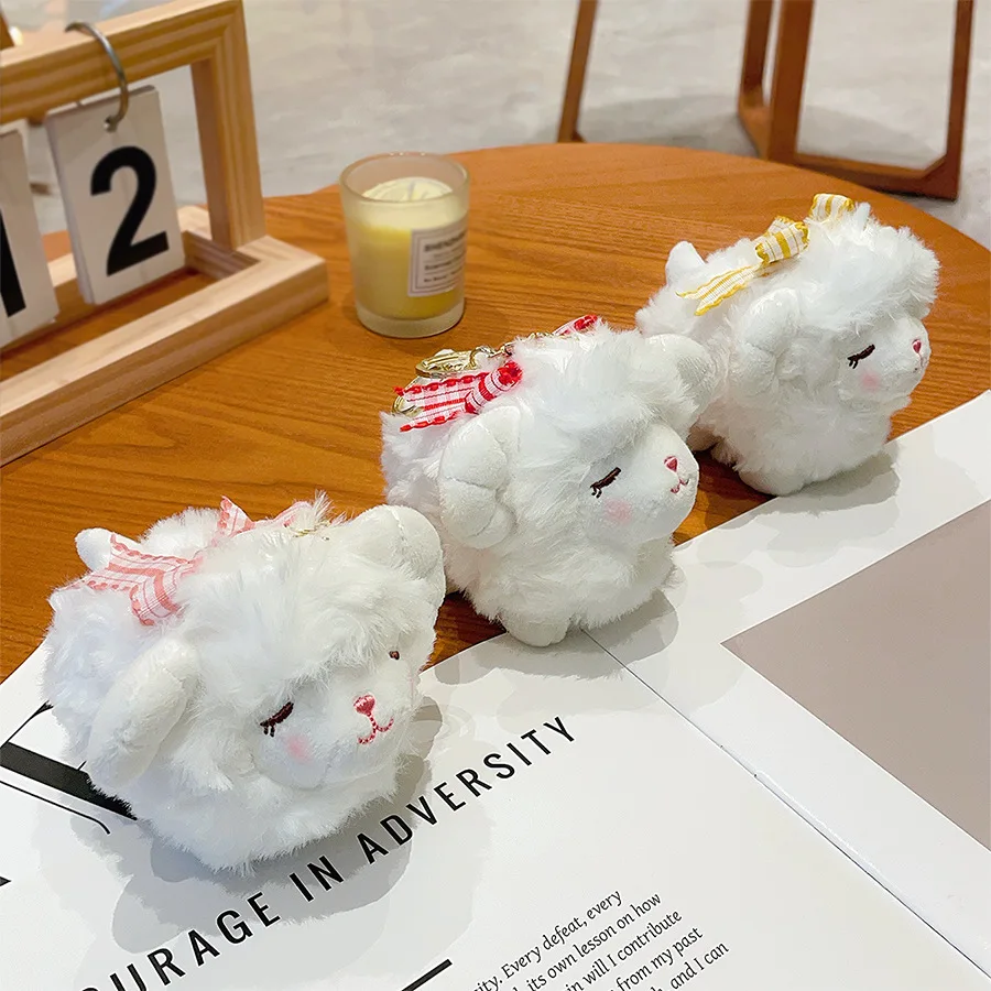 

Плюшевая игрушка-овечка для подвешивания - Пушистая кукла-ягненок, аксессуар для сумки, подарок на день рождения