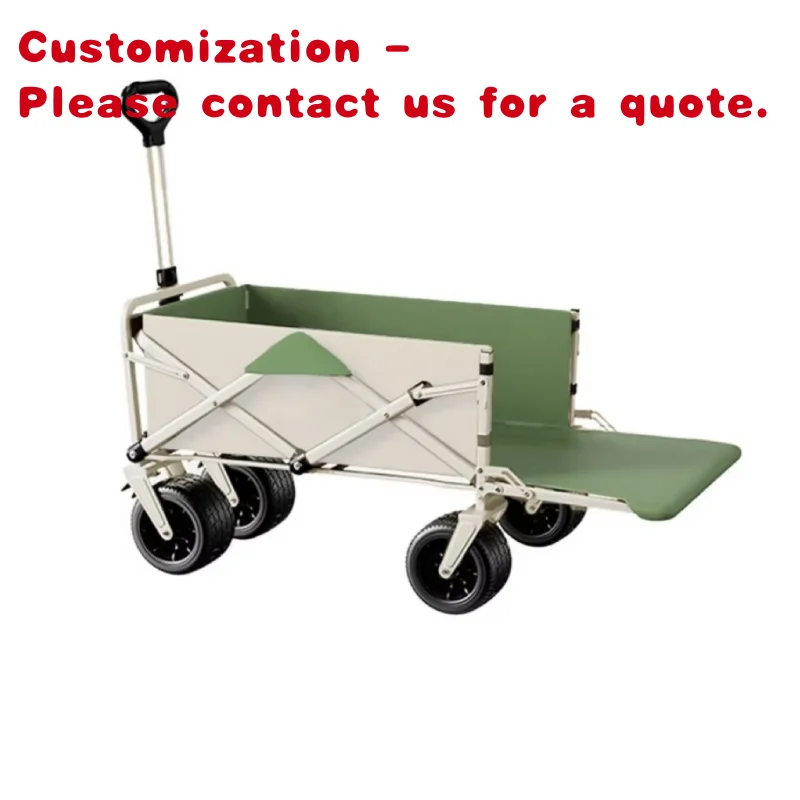 custom.Outdoor Camping Cart Folding Stall Cart Portable Four-wheel Metal OEM Customizable Storage Shopping Delivery Cart