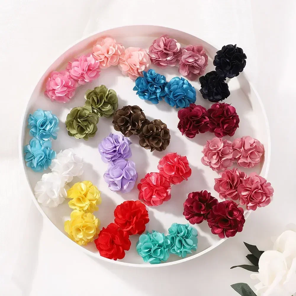 2Pcs/lot Gorgerous Flower Barrette for Girls Hair Bangs Hairgripes Boutique Wedding Hair Clips for Kids Head Claw Gifts Cute