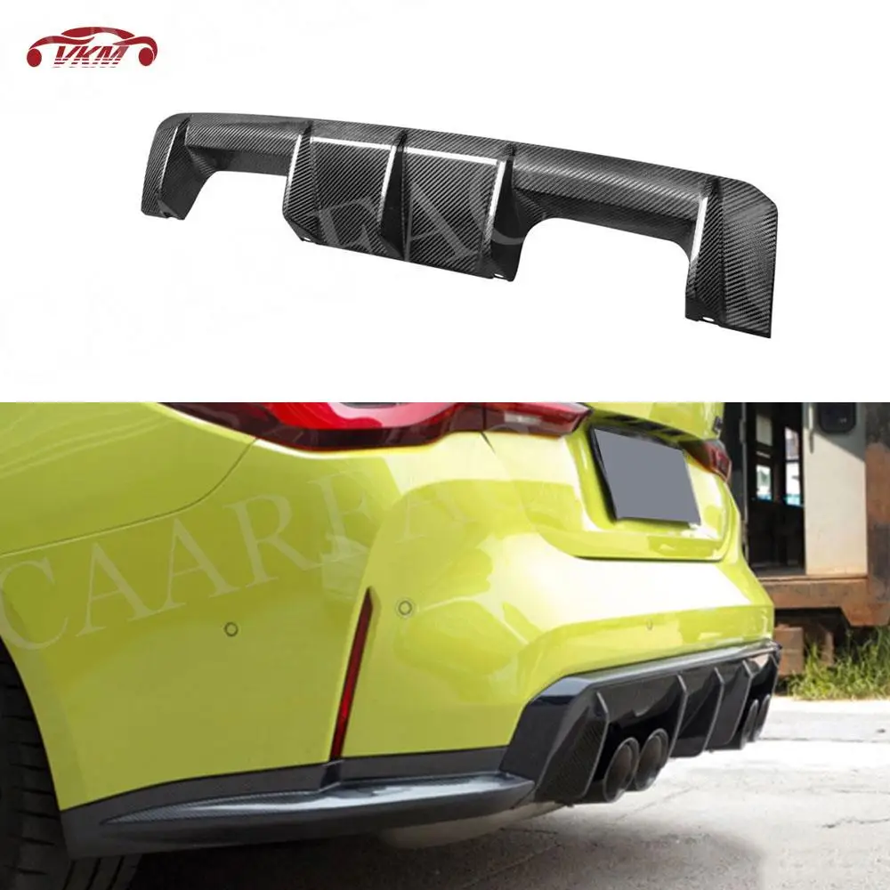 Dry Carbon Fiber Rear Diffuser Bumper Lip Spoiler For BMW 3 4 Series G80 G82 G83 M3 M4 2021 UP O Style With 4 holes