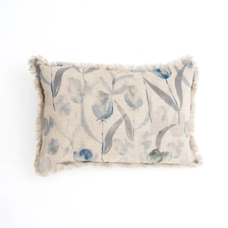 

Льняная подушка с принтом для поясницы и бахромой, подушка для дома, дивана, кровати, декор для гостиной, спальни, мягкая удобная наволочка