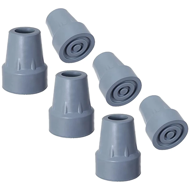 3/4Inch Heavy Duty Non-Slip Rubber Cane Tips, Crutch Tips, Replacement Cane Foot Caps, 6 PCS