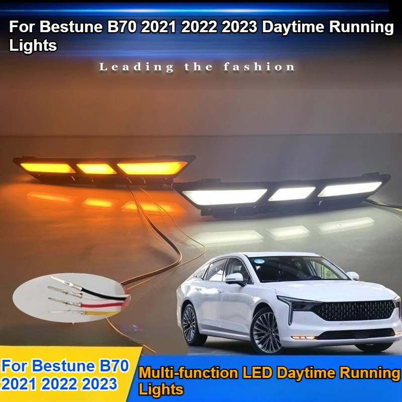 

For Bestune B70 2021 2022 2023 Daytime Running Light Front Fog Lamp Frame Modified LED Sequential Turn Signal Driving Light