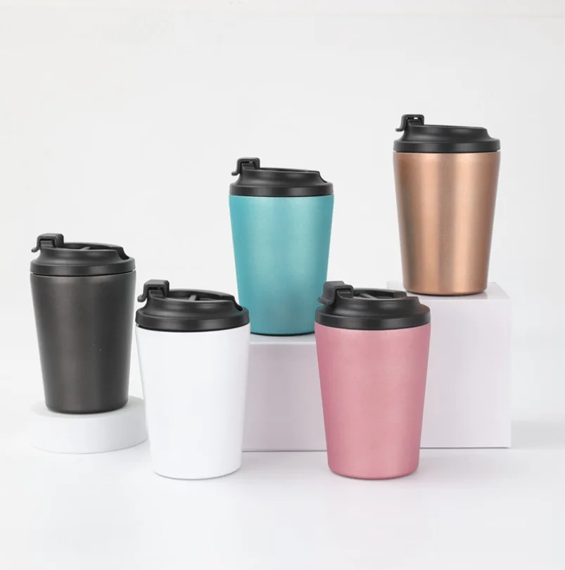 12oz Insulated cup stainless steel coffee cup , insulated water hot and cold juice ice drink leak proof cup wholesale