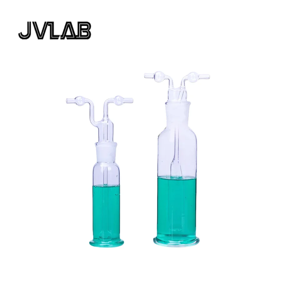 

Lab Gas Washing Bottle Glass Vacuum Trap 100-500ml Two Bend Tubes Joint Buffer Chemistry Labware Glassware Kit JVLAB