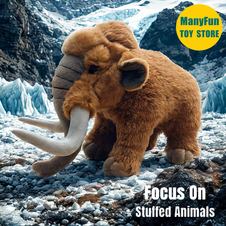

Mammoth Plush Toy High Fidelity Eephant Plushie Fossil Peluche Lifelike Stuffed Animals Simulation Doll Kawai Toy Gifts For Kids