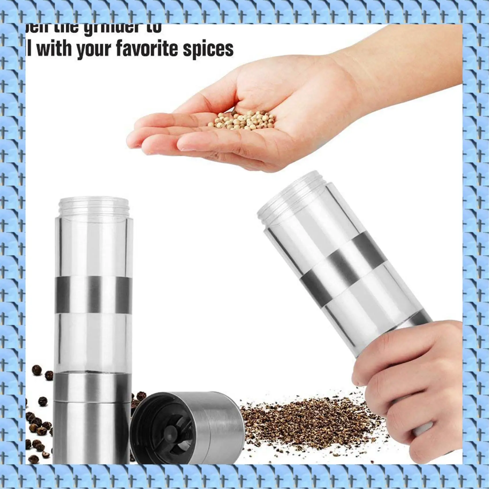 NOCM 4X 2 In 1 Salt And Pepper Grinder Set,Stainless Steel Salt Grinder With Adjustable  Rotor, Pepper Mill Shaker